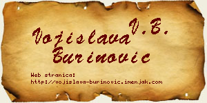 Vojislava Burinović vizit kartica